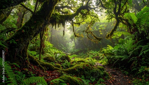 lush, vibrant, tropical, jungle, forest.