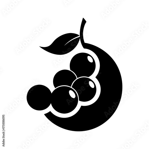 Chickpeas Black Silhouette Vector Bean Icon