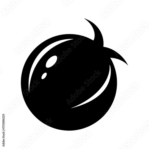 Bowling Ball Black Silhouette Vector Sports Icon