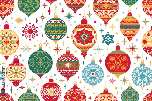 Vibrant Vector Pattern of Intricately Designed Festive Elements