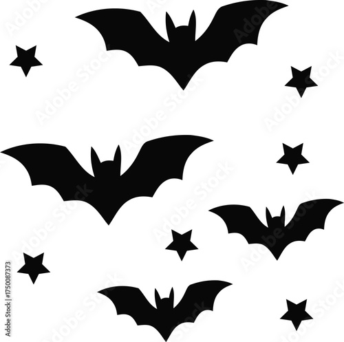 Vector art of bats and stars