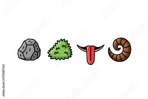 Zodiac symbols: capricorn, aquarius, aries, taurus illustrations. Colorful icons set illustrated