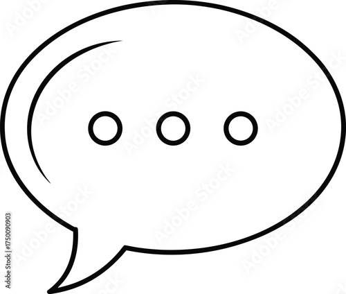 Conversation Bubble Outline Icon - Speech Bubble Symbol - Dialogue Cloud - Communication - Isolated Vector