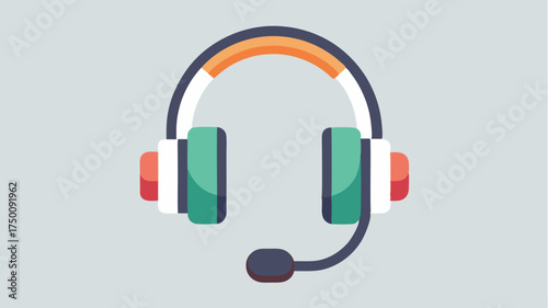 A headset with a builtin microphone indicating audio interaction and participation in virtual meetings.