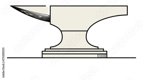 Simple vector illustration of a classic blacksmith anvil tool.