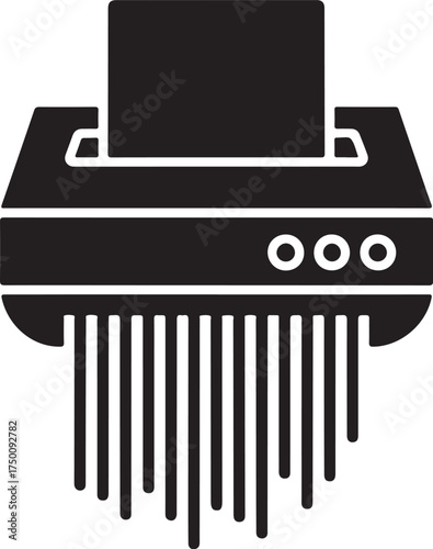Vector paper shredder machine black glyph icon