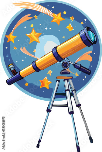 Telescope Aiming at Shooting Stars and Distant Galaxies in a Starry Sky