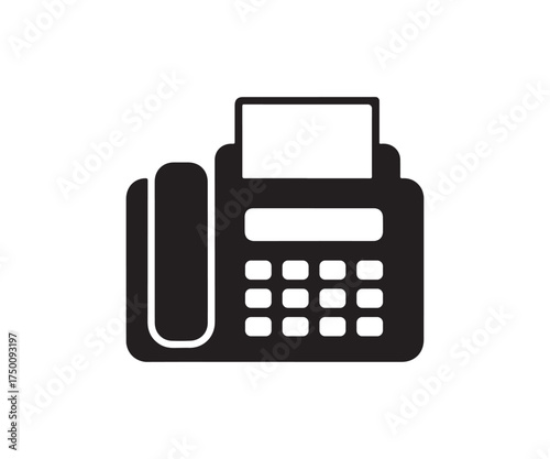 Fax machine icon design, Vector office communication symbol
