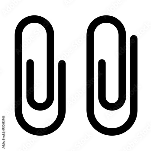 "Paperclip Icon Set — Office and Stationery Symbol Collection"