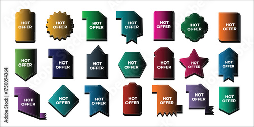 Brush sale, offer , discount , colorful stickers, tags banners collection template promotion vector design