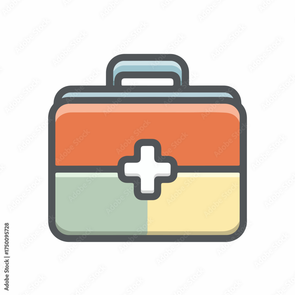 Obraz premium Simple Flat First Aid Kit Icon