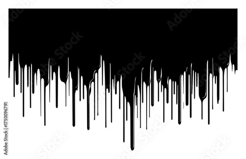 Dripping Paint Border – grunge liquid ink drip vector background