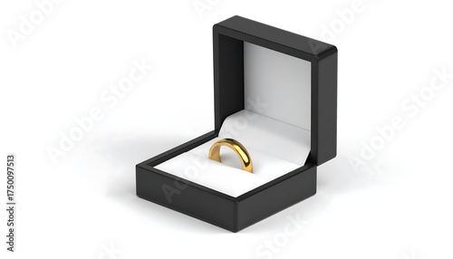 Gold Ring in Black Jewelry Box.