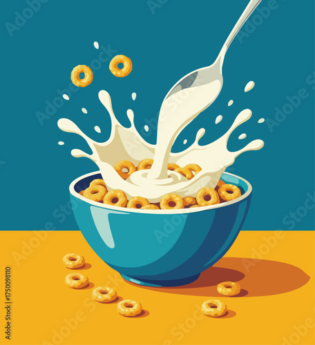 splashing cereales con leche
