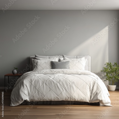 Cozy Modern Bedroom With White Bedding and Natural Light in a Calming Space