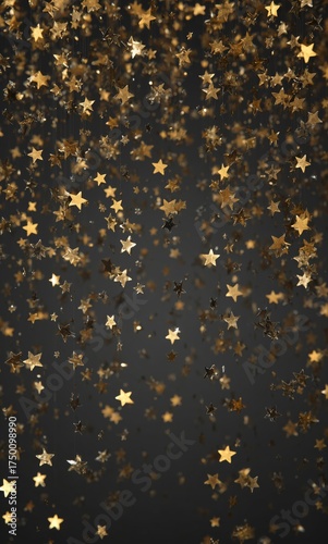 Golden Stars Twinkle Against a Dark Background, Creating a Magical Night Sky ...