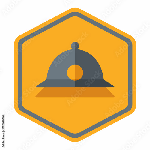 Minimalistic Helmet Icon Design Element