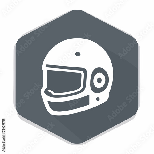 Geometric Bold Helmet Monochrome Icon Design