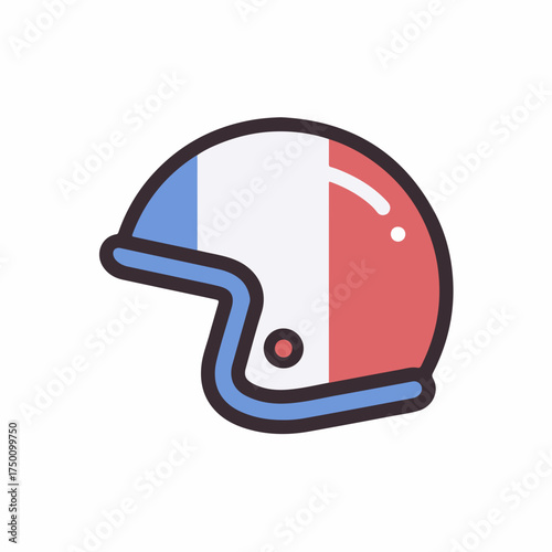Protective Headgear Thin-Line Icon Design