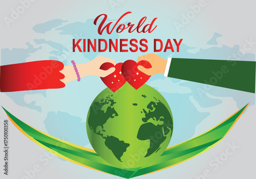 World Kindness day concept Vector observed on November 13.Kindness, Caring, responsibility, love and altruism of people backgrounds template for poster, banner, card, social post etc.