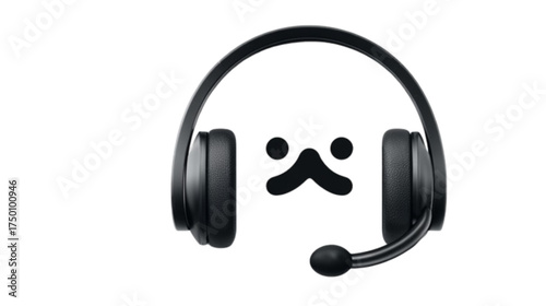 Minimalist cute animal character wearing a black gaming headset.