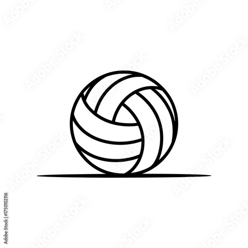 Volleyball ball outline icon vector illustration for sports games and recreation fitness lifestyle active leisure team sport competition equipment on white background