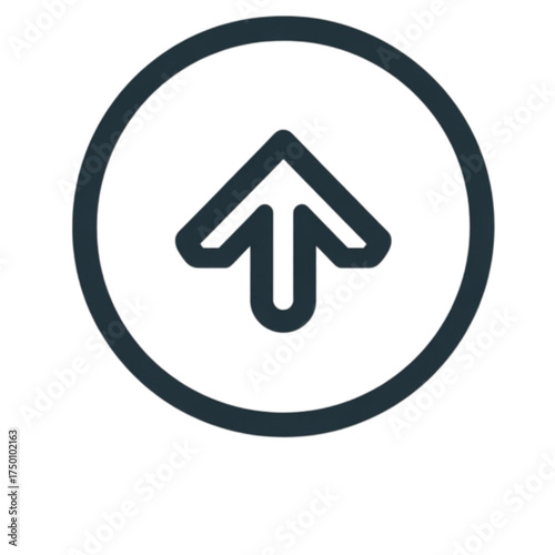 Simple up arrow icon enclosed within a circle.