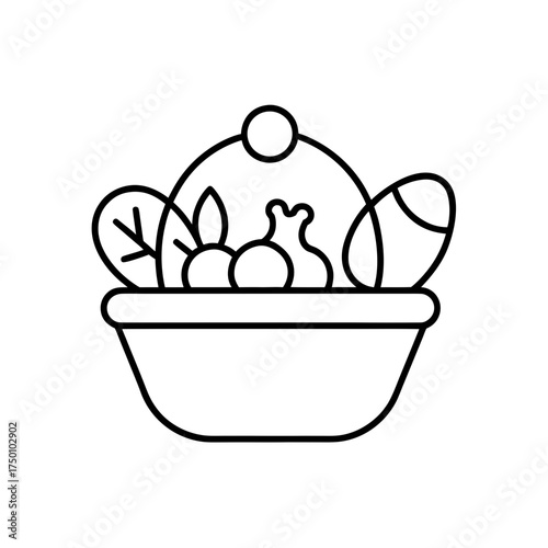 Bowl filled with easter eggs