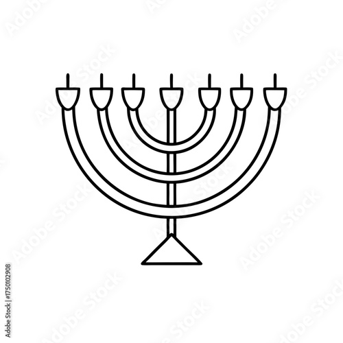 Outline of a hanukkah menorah