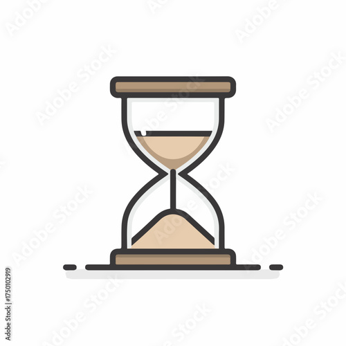Sleek Hourglass Thin Line Icon Design