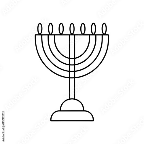 Outline of a lit menorah icon