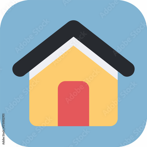 Modern Bold Home Icon in High Contrast