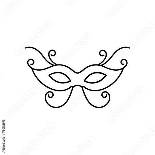 Elegant venetian mask outline