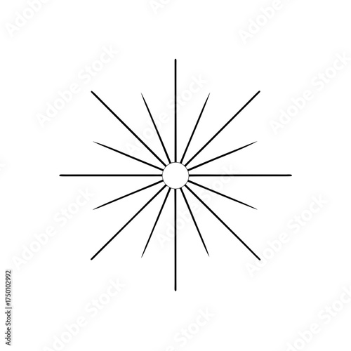 Starburst with radiating lines
