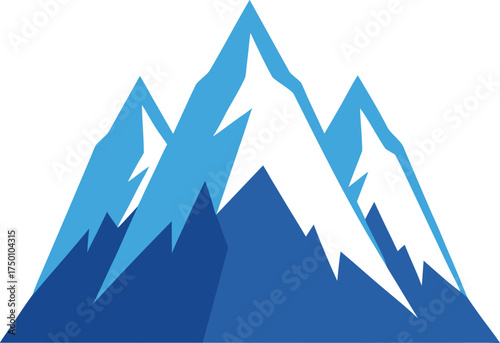 snow capped mountains clip art on transparent background