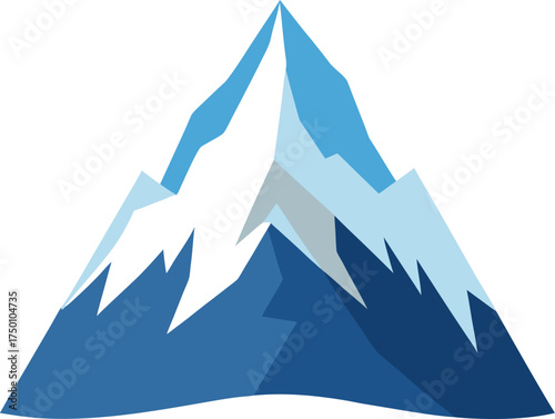 snowy mountain peak clip art on transparent background