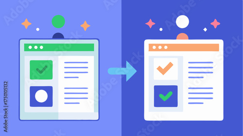 A sidebyside comparison of a user interface before and after usability testing illustrating design adjustments based on feedback.