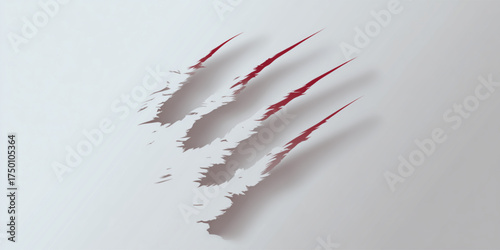 Bloody monster claw marks tearing through a surface.