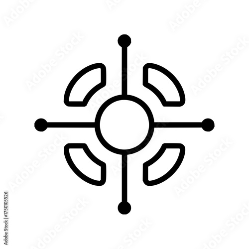 Abstract circle compass direction navigation symbol design element graphic illustration vector artwork image