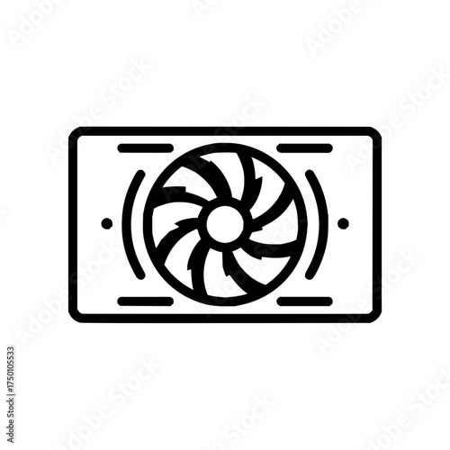 Graphics card gpu cooling fan pc hardware computer component gaming technology electronics vector illustration