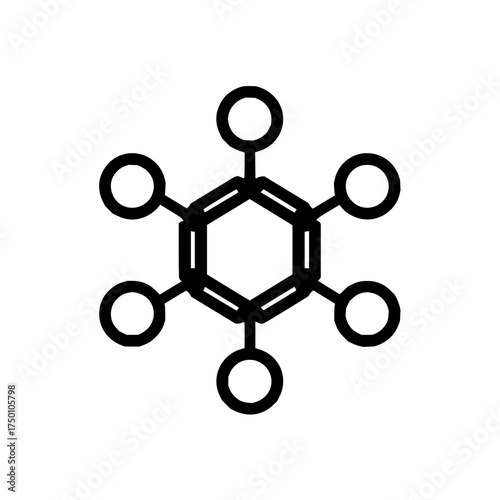 Molecule structure science chemistry atom benzene bond organic biology medical research hexagon linked circles
