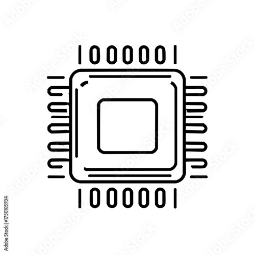 Integrated circuit chip technology electronics hardware computer processor cpu microchip silicon binary code