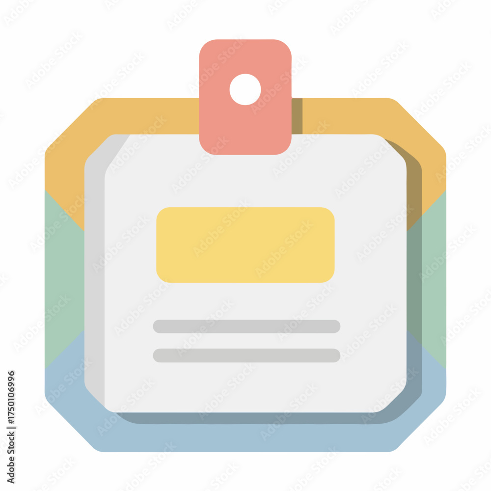 Fototapeta premium Sleek ID Card Flat Design Icon