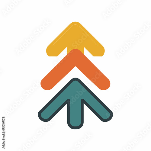 Modern Bold Increase Arrow Icon Design