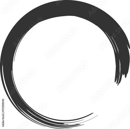 원형-원 프레임-브러쉬-붓터치-수묵화-먹물