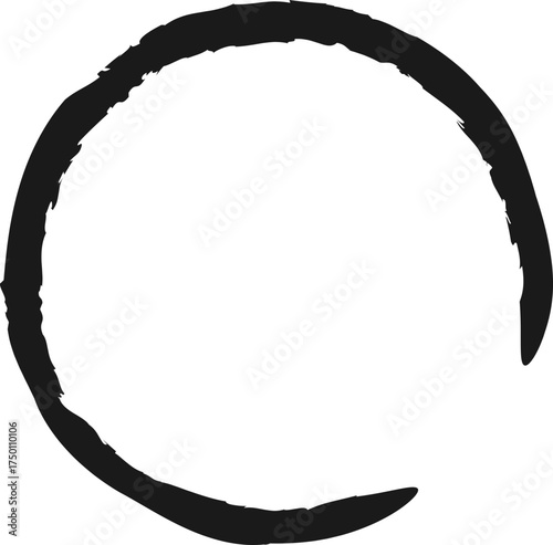 원형-원 프레임-브러쉬-붓터치-수묵화-먹물-거친