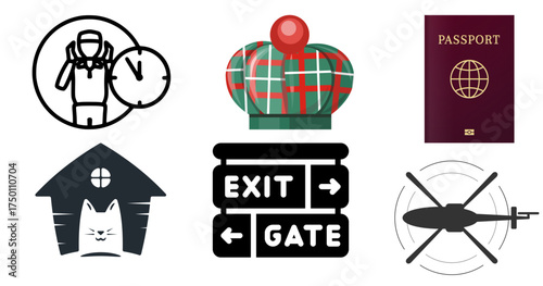 Vector illustration set of old fashioned street sign and street lamp silhouette design icons