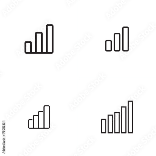 Vector art of four different bar chart icons