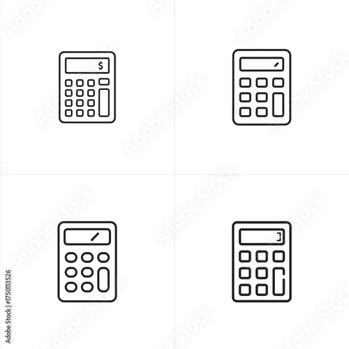 Vector art of set of four calculator icons