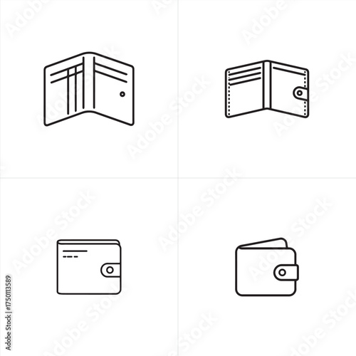 Vector art of set of four wallet icons